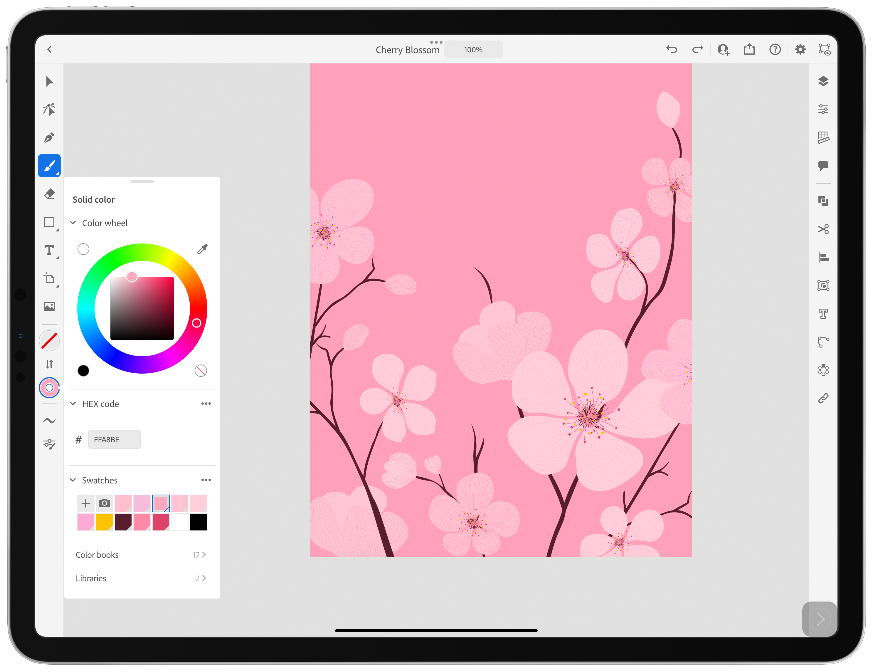 Step 2:
Create illustration assets with Adobe Illustrator, adding colours and textures.